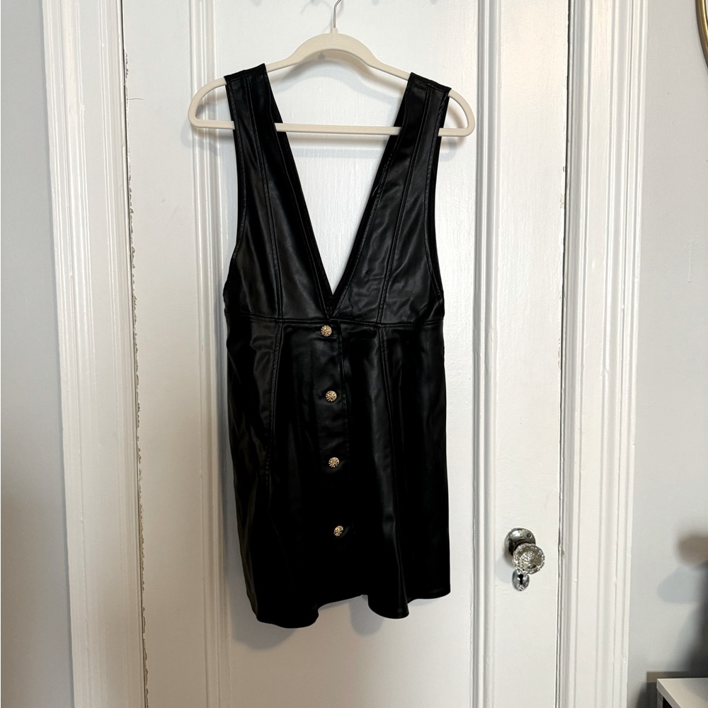 Zara babydoll pleather dress size US S